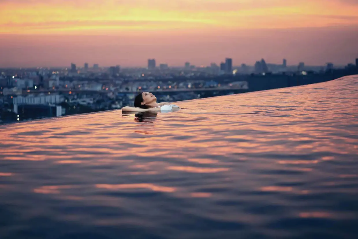 Two exclusive swimming pools with sky deck